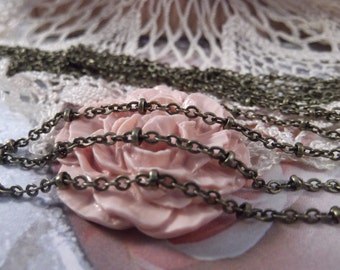 Antique Bronze - Very Dainty Bead Chain --- 1 Yard --- CN - 92