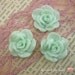 6 Pcs Large Beautiful Rose Cabochons 30mm Seafoam Mint Green Flower