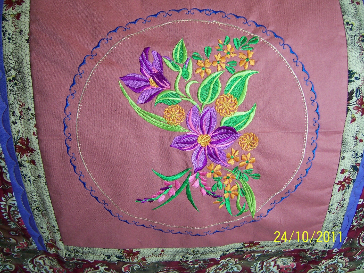 Quilted Bed Runner Queen Bed Runner Embroidered Bed Runner