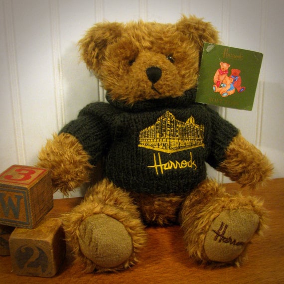 Harrods Knightsbridge Collectible Teddy Bear with Embroidered