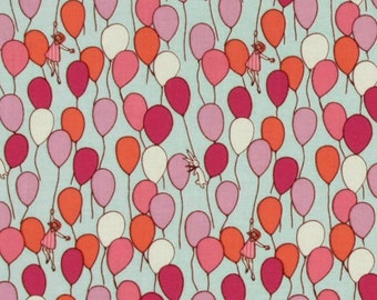 Michael Miller - Children at Play by Sarah Jane- Balloons- Aqua- Children's Novelty Fabric - Choose Your Cut 1/2 of Full Yard