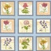 Benartex Fabric - Vintage Botanical Squares Panel in Blue - Arboretum Collection by Michele D'Amore