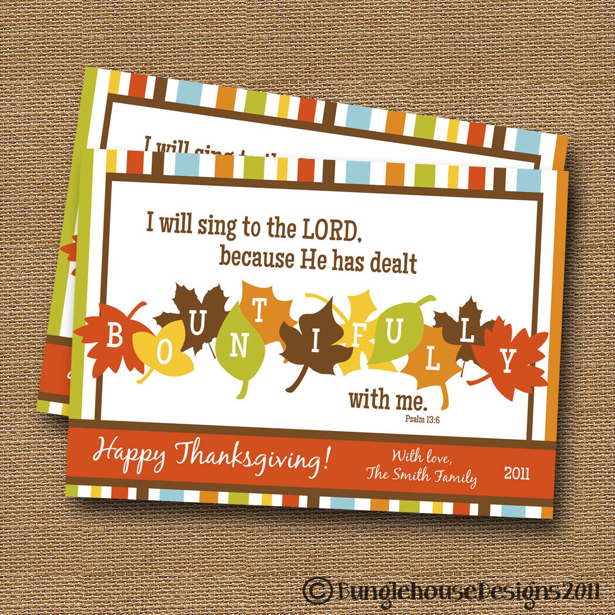 Printable Thanksgiving Scripture Card BOUNTIFUL Fall Leaves