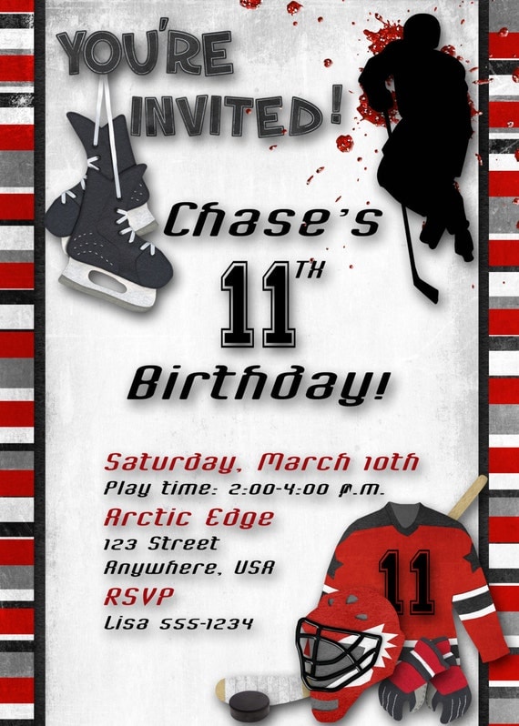 Hockey Party Invitations 2