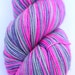 Self Striping Sock Yarn, Superwash Merino and Nylon Fingering Weight, in "Bunny Hop"