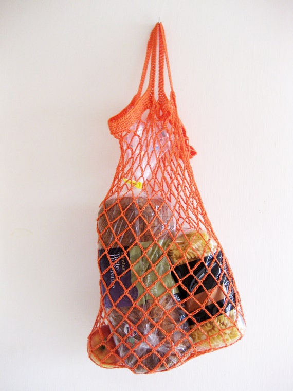 Items similar to Crochet linen mesh string bag / market bag / produce