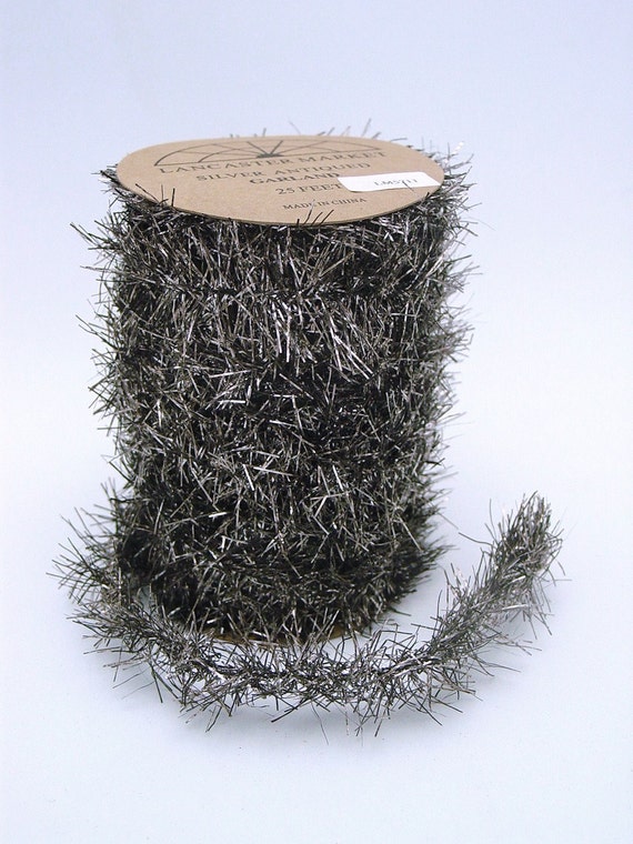Antique Style Silver Tinsel Garland Spool 25 by