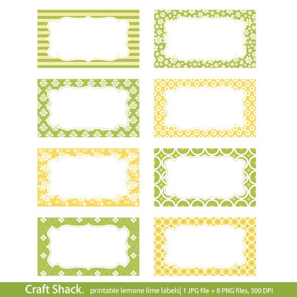 Printable Lemon Lime labels Print your own by craftshackdesign