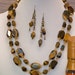 Strength Tiger Eye Necklace and Earrings Set OOAK