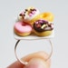 Doughnut Donut Ring, Miniature, Fimo, Polymer Clay