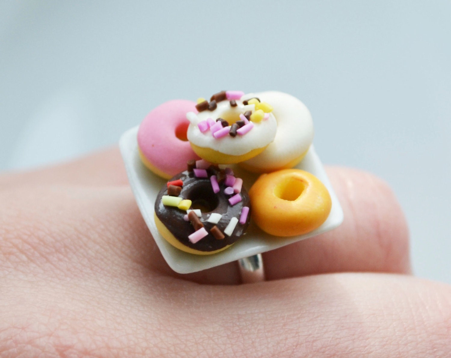 Doughnut Donut Ring Miniature Fimo Polymer Clay