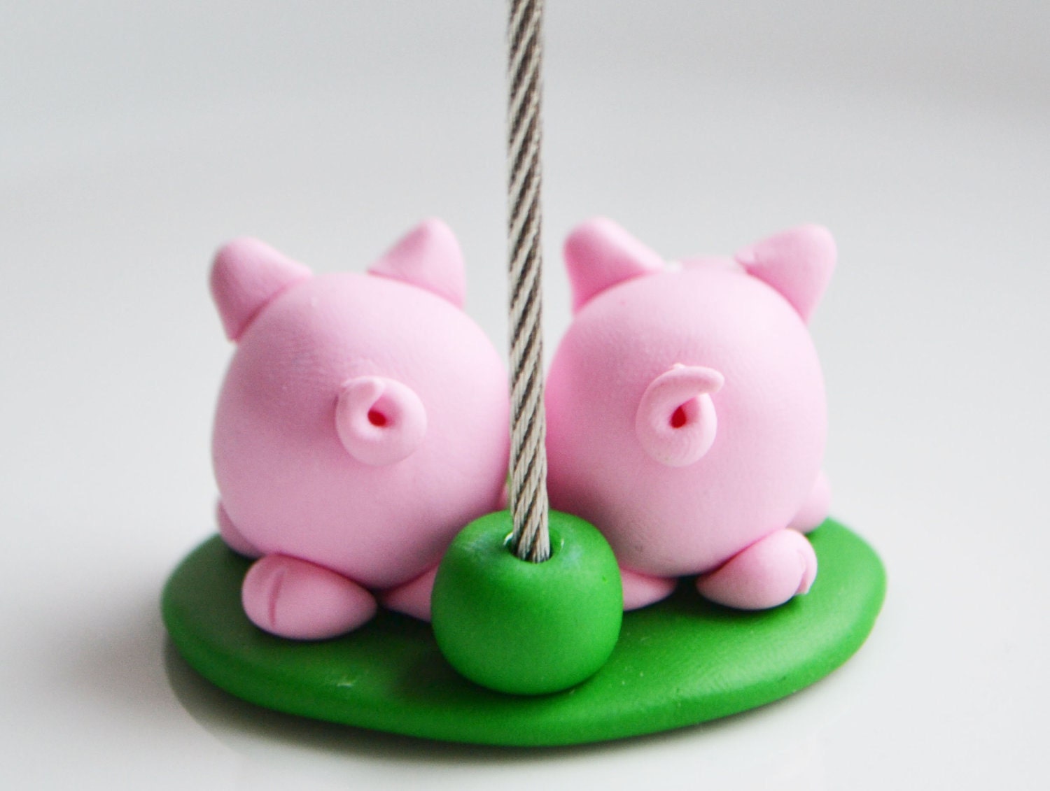 Pig Memo Holder Polymer Clay Photo Clip
