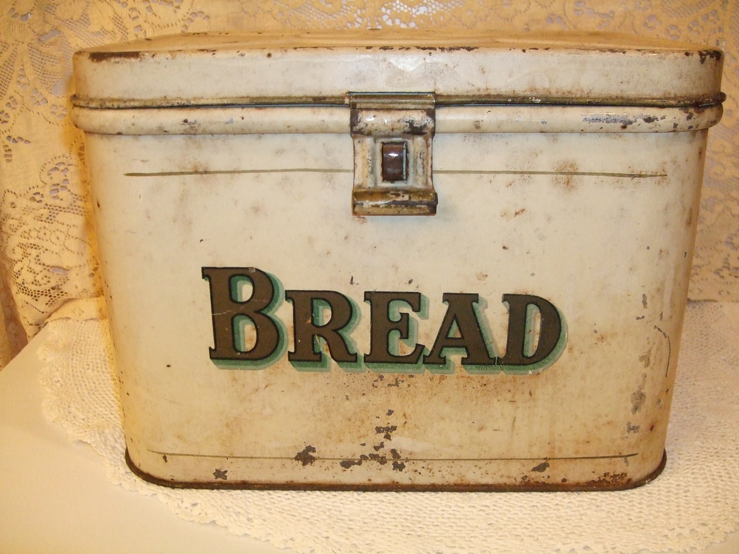 Antique Metal Bread Box 1940's
