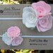 Matching Doll Headband Set - Just Like Me - Pink and White Felt Flower Headband - American Girl Doll Accessory