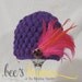 SALE - Purple Crochet Beanie - Newborn - With Feather Bling