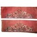 Pair of antique chinese embroidery silk sleeve fragments with flowers in forbidden stitch