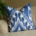 Decorative Pillow Cover - Accent Pillow - Throw Pillow - Kravet Home Decor Designer Fabric - SAME Both Sides - Blue/Winter White - Ikat