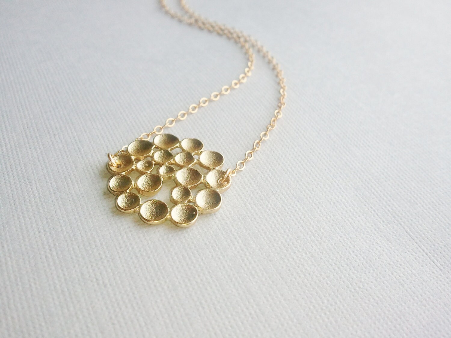 Sale Gold Bubble Necklace 14kt Gold Filled Chain by RHjewels