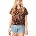 Vintage Shirt Animal Print Shirt. Vintage Brown and Black Print Tee. Medium FREE SHIPPING (DOMESTIC U.S)