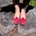 Vintage // Italian Leather Witch Flats // Pointy // Bellini size 8 // Dusty Rose Suede // Gypsy shoes