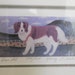 Vintage St. Bernard Print Dog Picture Folk Art Wooden Framed Matted Signed Nancy Lubeck Saint bernard