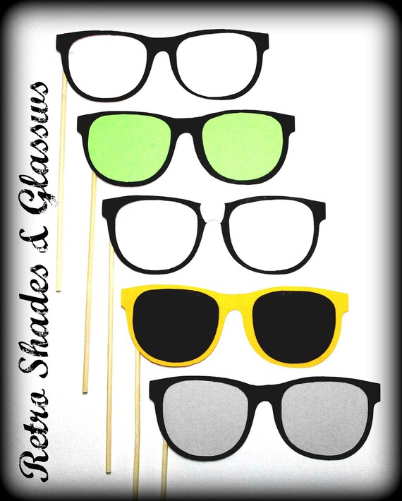 Photo Prop Set Retro Glasses on a StickLittle Man