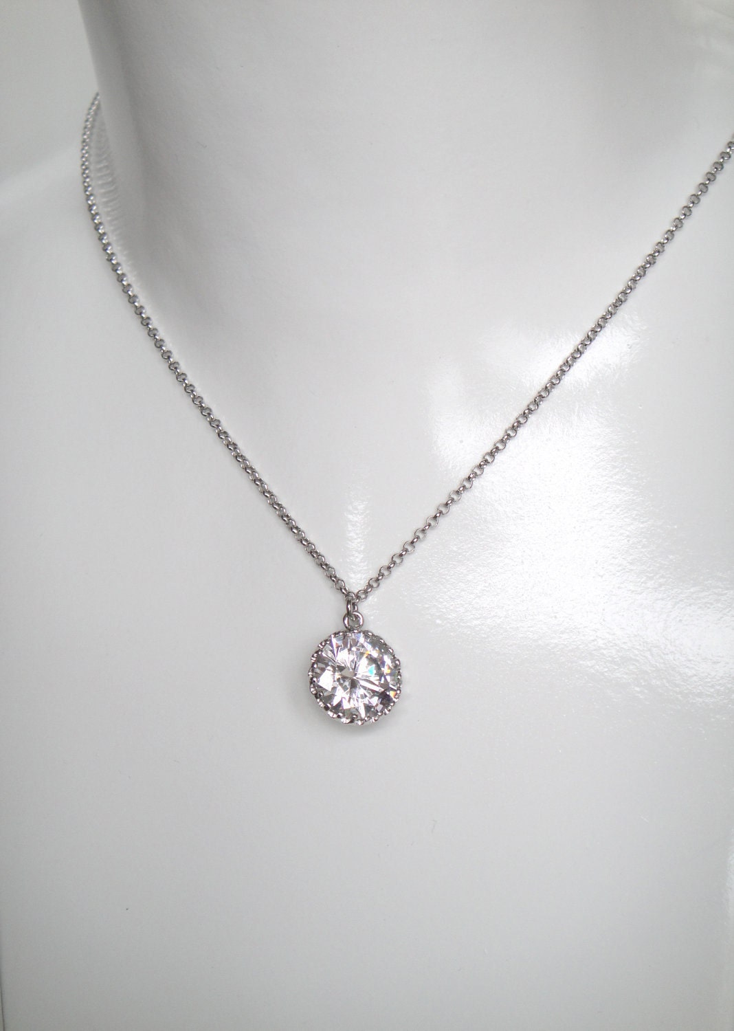Items similar to Silver Necklace Bridesmaids Jewelry Silver Wedding ...