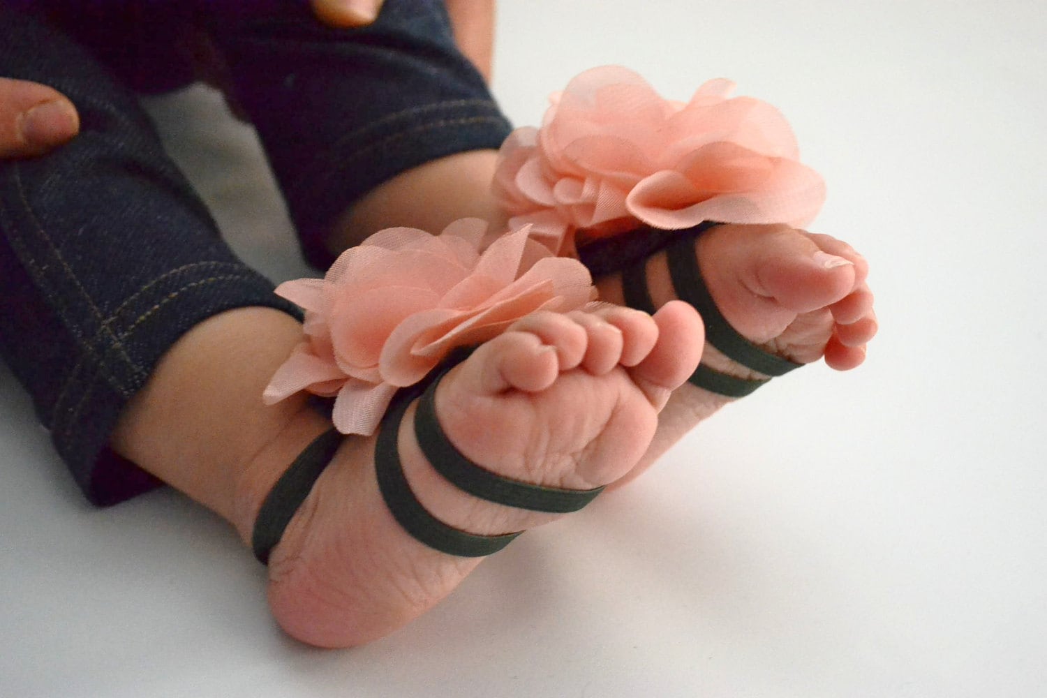 ... similar to Vintage pink baby barefoot sandals- baby sandals on Etsy