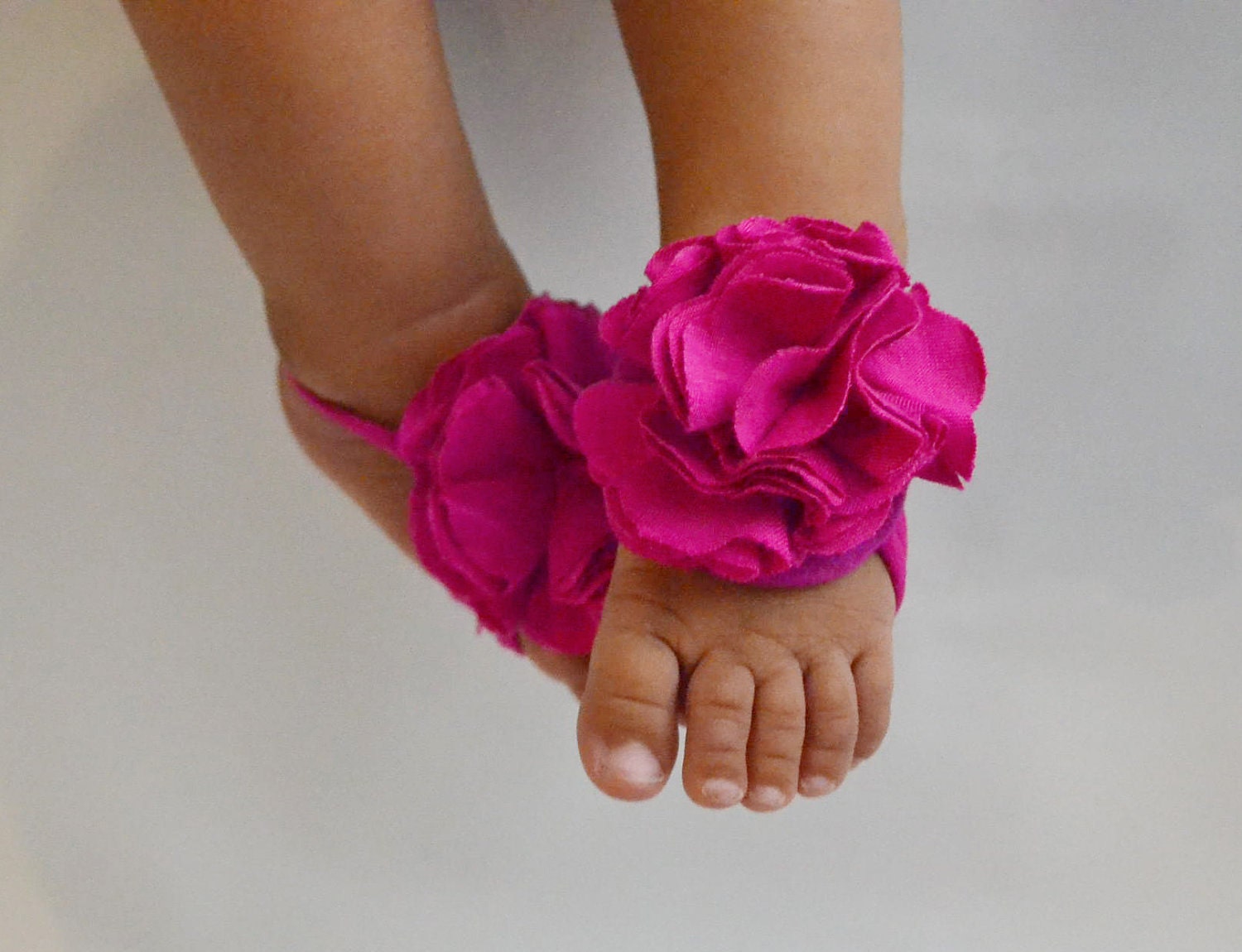 Items similar to Raspberry Baby barefoot sandals- baby sandals on Etsy