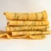 Wet felted scarf from yellow merino wool with green silk fibers - ready to ship
