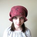 Cranberry wet felted wool girl or women hat - autumn fall fashion - ready to ship - autumn hat - back to school