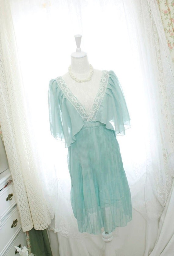 Goddess fairytale mint green Kimono Sleeves Deep V by