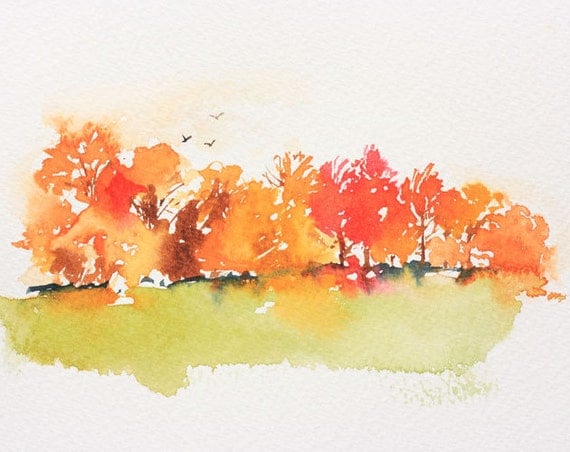 Items Similar To Trees In Autumn Original Watercolour Painting 8 X 10