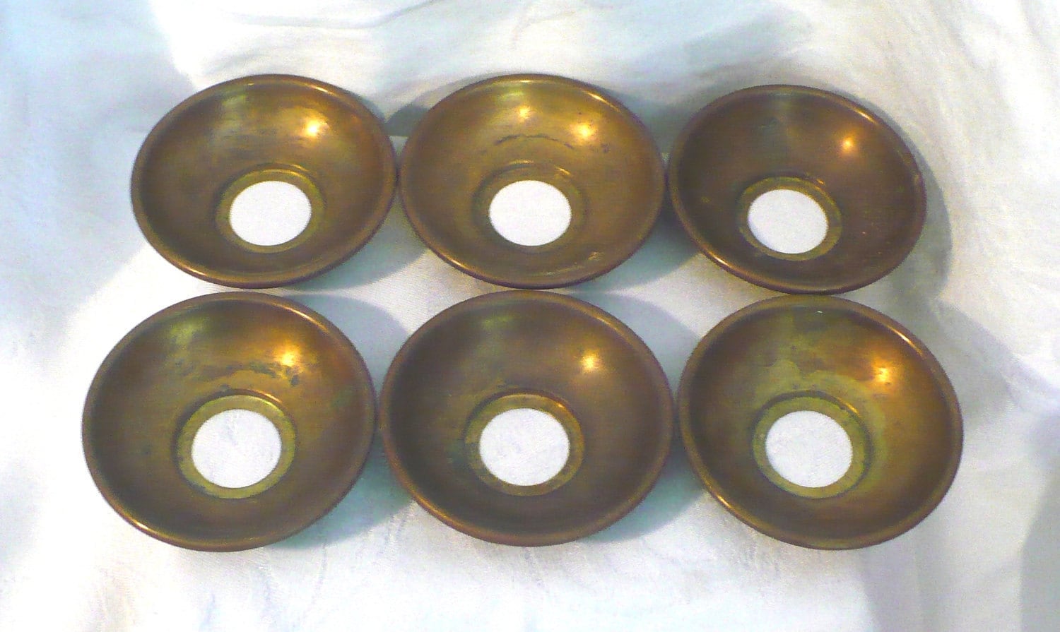 6 Brass Cup Shape Bobeches 4 Candle Holders & Chandeliers