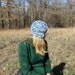 Blue Hat: Funky Cap/ Multi Blue Helmet Hat Crocheted