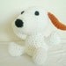 Beagle Amigurumi: Crocheted Stuffed Beagle Dog/ White Beagle Plushie, Plush Tan Spots