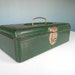 Vintage Tool Box Metal Storage Handyman Container Industrial Green
