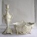 Vintage Chippy Fabrication Francaise Paris, Made In Paris, Compote & Candlestick, French Decor, Paris Apartment, Circa 1880's