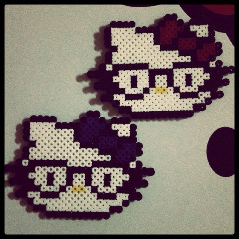 Hello Kitty Nerd Perler Bead