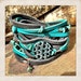 Turquoise leather and Grey Suede cuff bracelet with beads, Turquoise and grey leather beaded cuff, great mothers day gift by torn to pieces