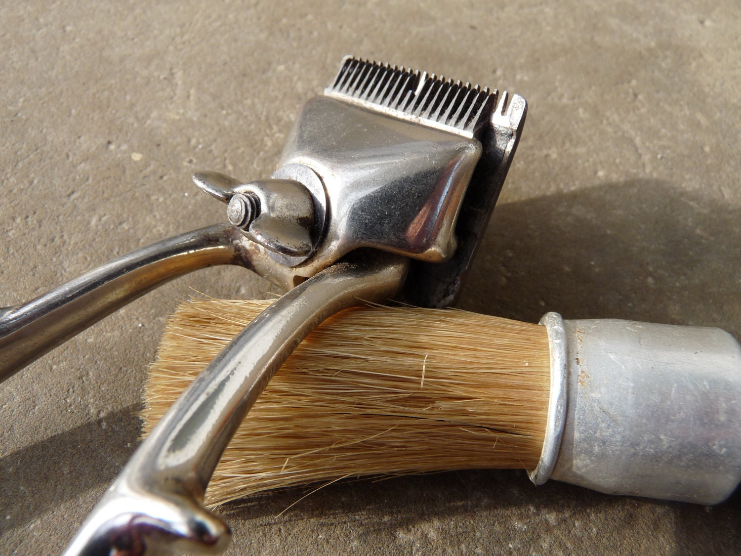 Vintage Rubberset Shaving Brush with wooden handle and