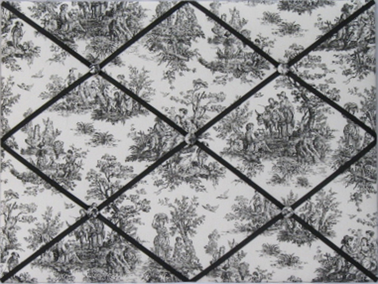 Black and White Jamestown Toile Fabric Covered by CambridgeRoad
