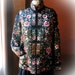 Vintage 60's Black Chinese Oriental Silk Jacket with Floral Embroidery 38