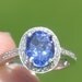 GIA Certified Natural Unheated 2.93 CT Tanzanite and Diamond ring 14kt Solid Gold W/ Appraisal