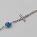 FREE SHIPPING in USA Silver Cross Cz with Evil Eye Bracelet