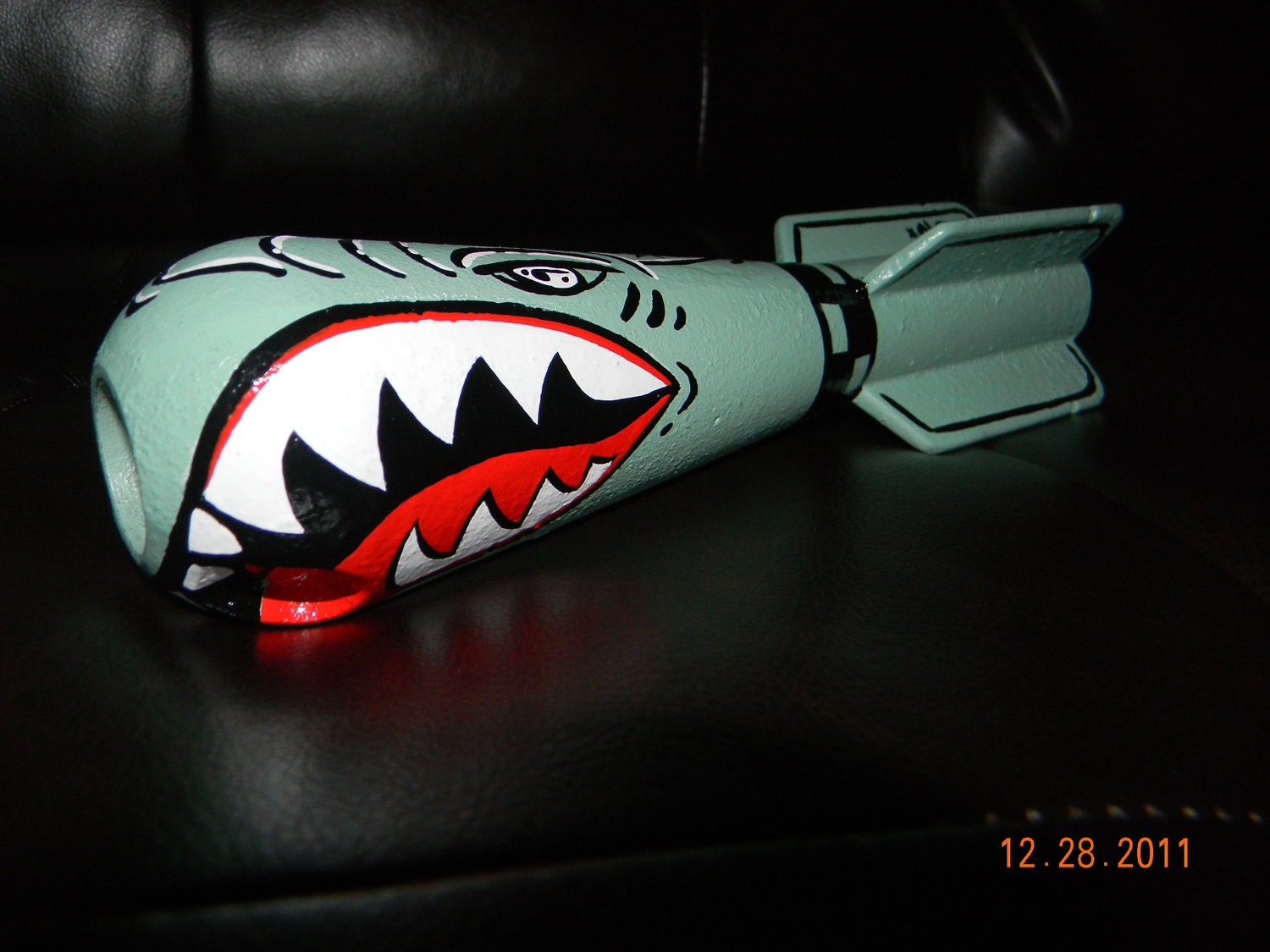 WWII Dummy Bomb Shell Hand Painted Flying Tigerts Face By