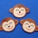 Handmade monkey face felt appliques - set of 6 pcs (G054)