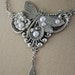 SERENDIPITY romantic Victorian style antiqued silver dragonfly and pearl necklace, free gift box