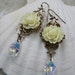 BUTTERCREAM ROSES romantic vintage fantasy inspired Swarovski crystal and rose earrings, free gift boxing