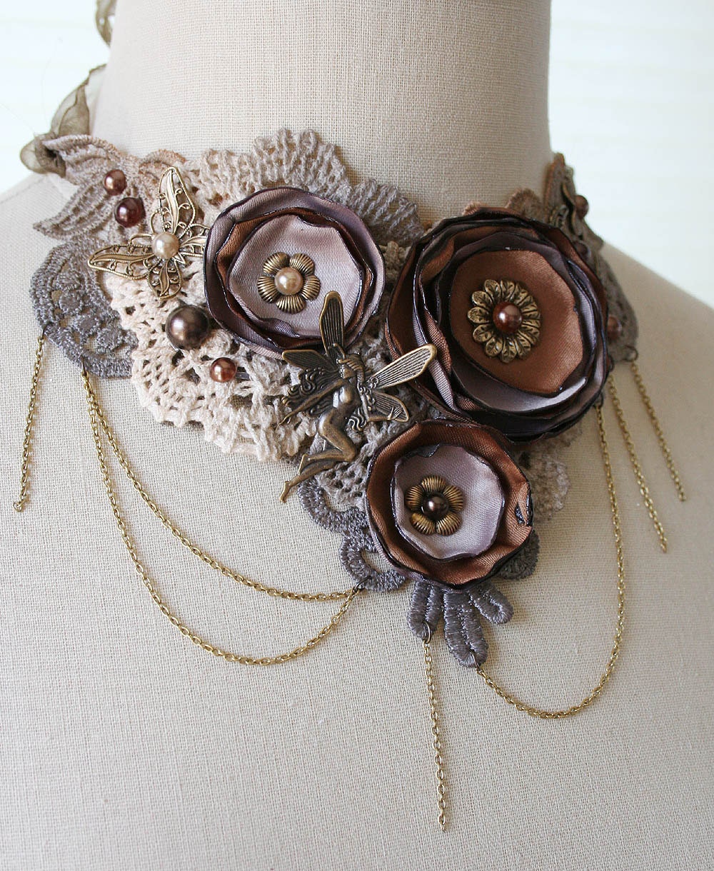 TEA TIME romantic Victorian style lace bib by TheVictorianGarden